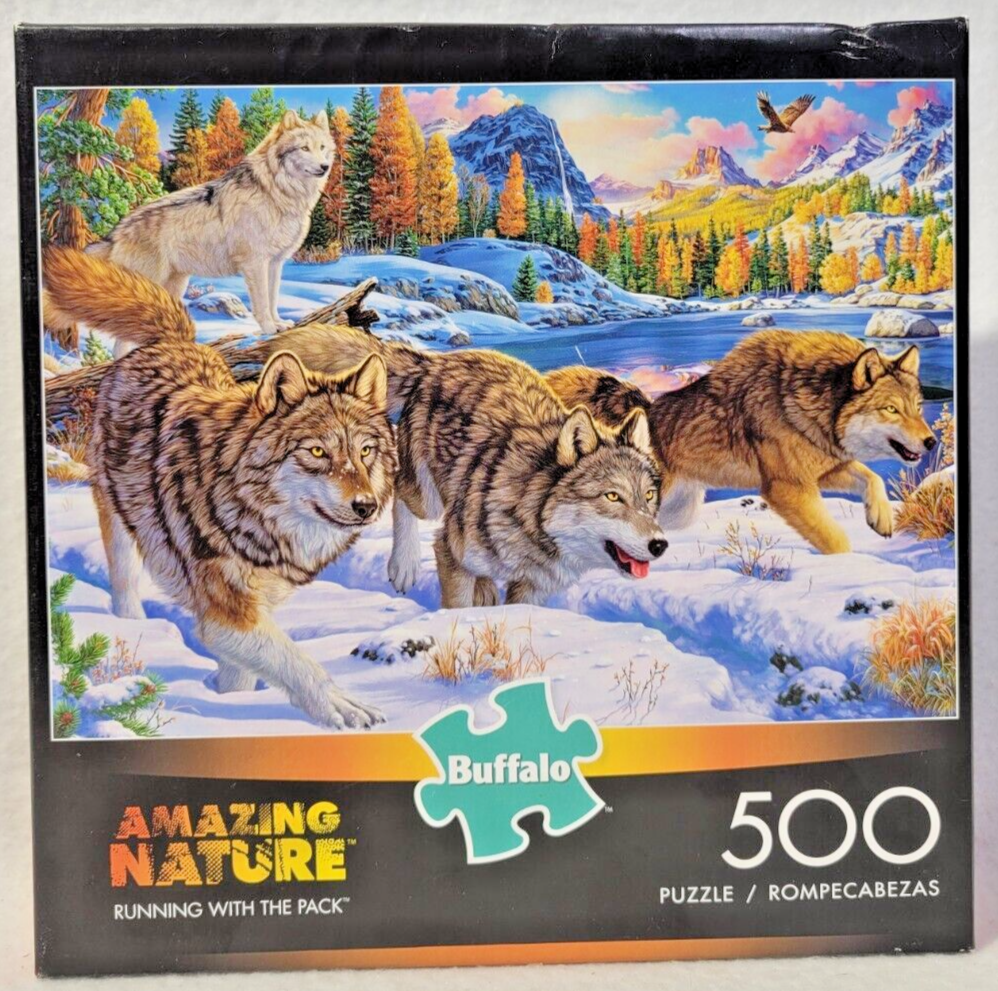 Buffalo Games Amazing Nature Running with the Pack - 500 pc Jigsaw Puzzle New