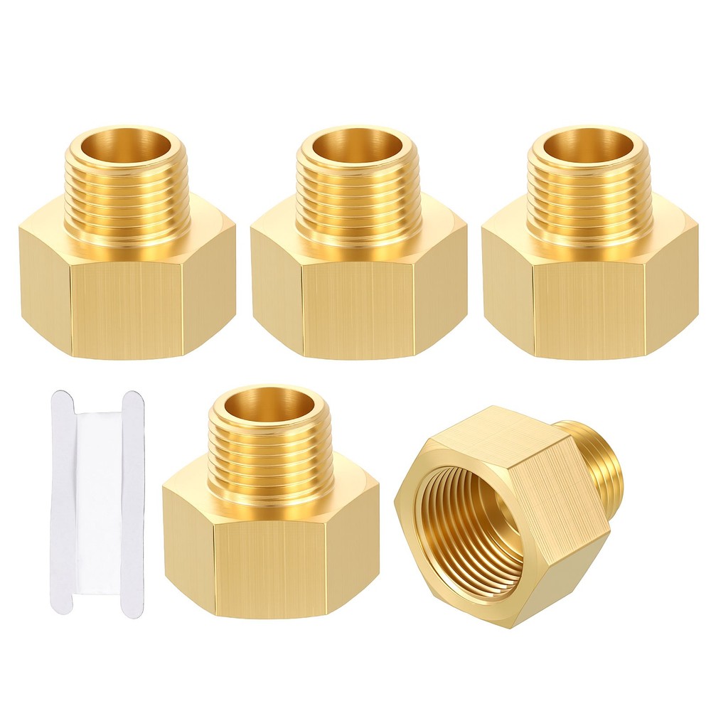 5 Pack Brass Pipe Fittings, 3/4