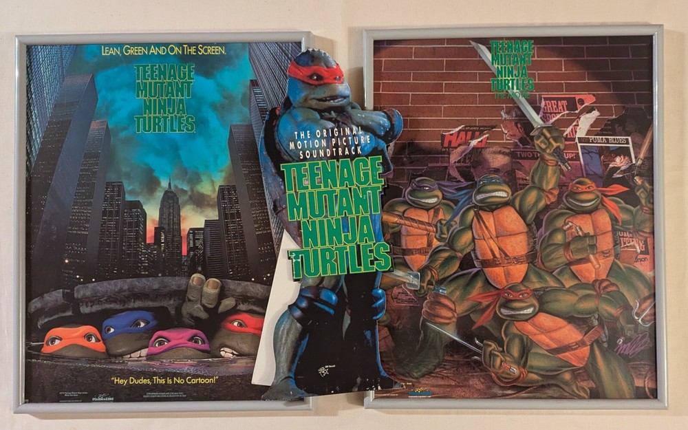 Teenage Mutant Ninja Turtle TMNT Movie Poster Standee Framed Vintage 1990 Rare