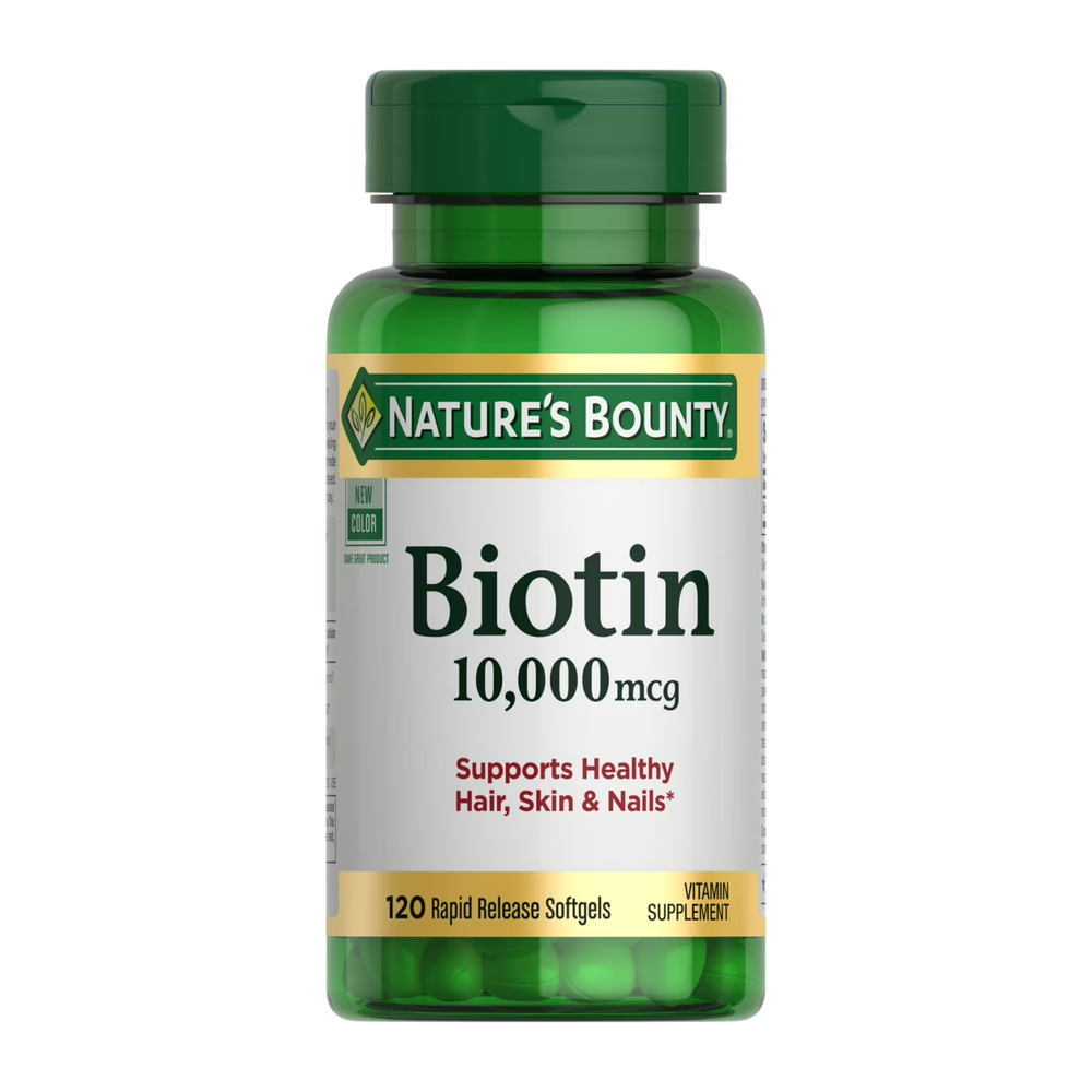 Nature's Bounty Biotin 10000mcg Softgels for Hair Skin Nails Health - 250 Count