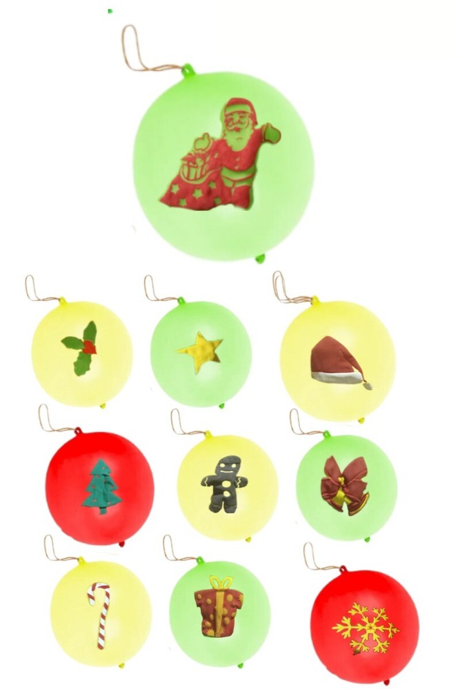 24 Pcs Christmas Punch Balloons Christmas Party Favors Latex Bounce Balloons...