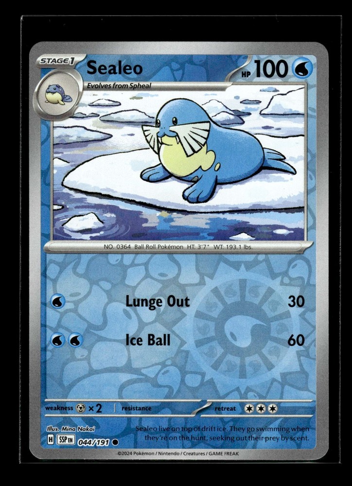 Sealeo Surging Sparks Reverse Holo #44 SSP NM Pokemon Card