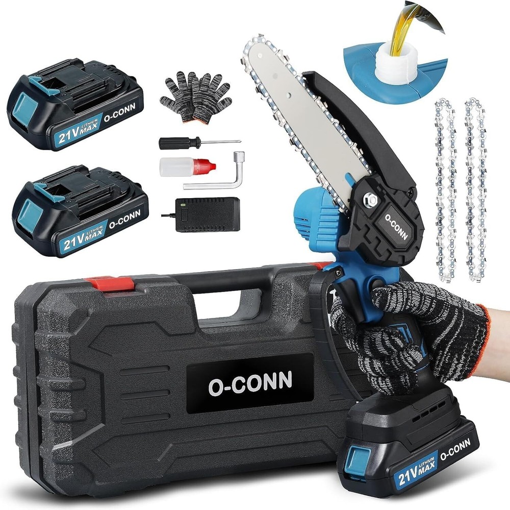 Mini Cordless 6 Inch Handheld Electric Chainsaw by O-CONN Portable and Lightweight