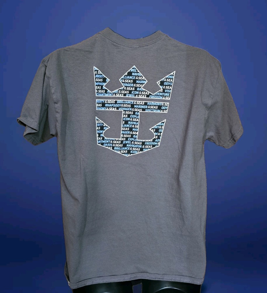 Royal Caribbean International Anchor Gray Mens Large Tshirt  Ships Names