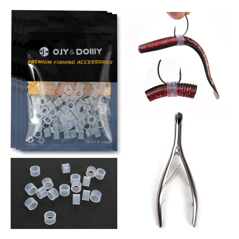 Wacky Worm O-Rings (180/150/120 Packs) – Heavy-Duty Silicone Senko Bait Prote...