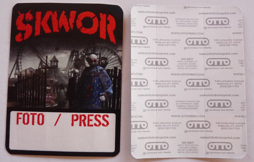 SKWOR Clown Carnival Concert Tour Press Photo Backstage Pass D15