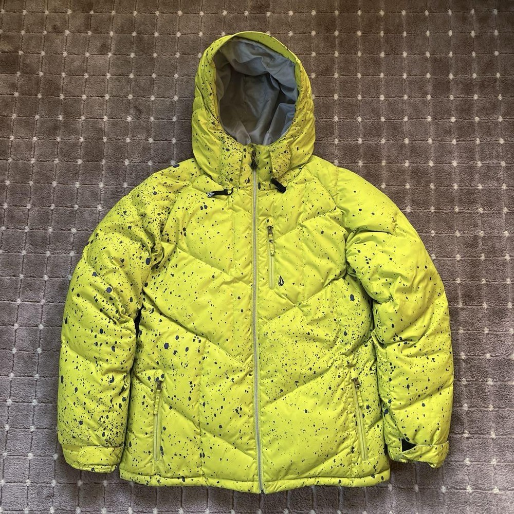 Volcom Snowboard Down Jacket Mens Size M Yellow