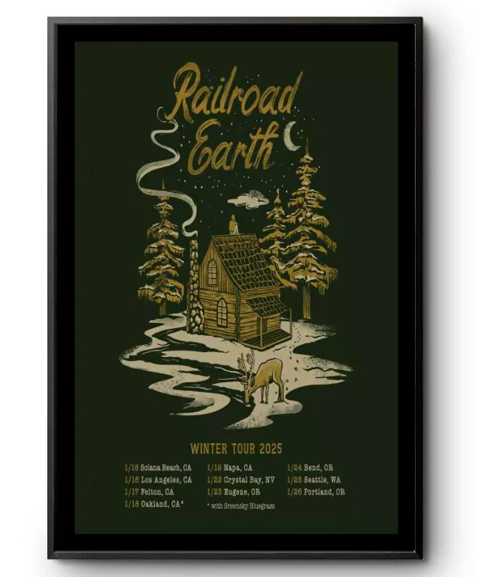 Railroad Earth Winter Tour 2025 Poster, Concert Art for Music Lovers and Collect
