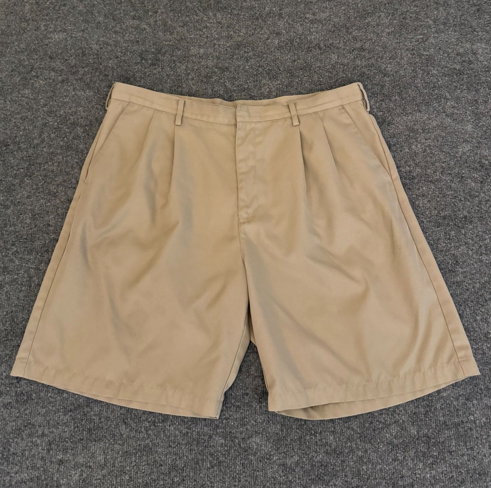 Nike Shorts Mens 38 Tan Dri-Fit Pleated Performance Stretch Golf Casual Preppy