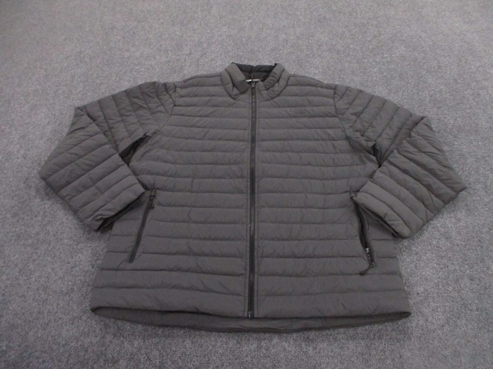 North Face Jacket Mens 2XL Gray Goose Down Puffer Quilted Outdoors Coat Adult