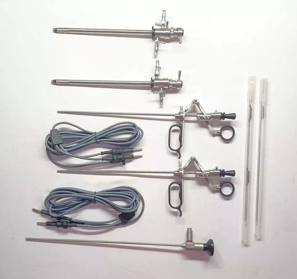9-Piece Laparoscopic Bipolar Passive Double Stem 26FR Set with Scope-image