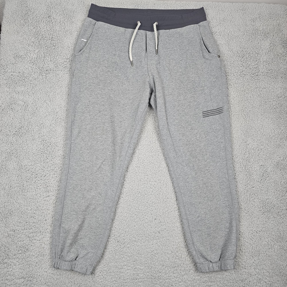 Vuori Mens Medium Gray Joggers with Drawstring 26-Inch Inseam Active Loungewear