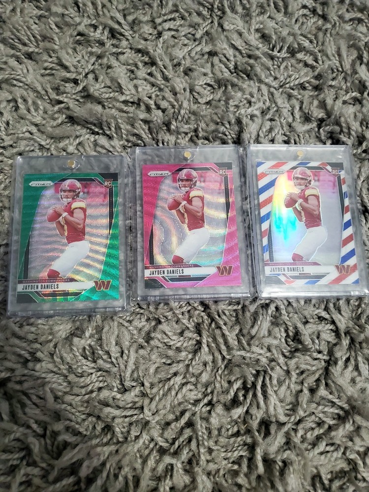 Jayden Daniels PrizmRookie Lot (RWB, Pink & Green Wave) SP's