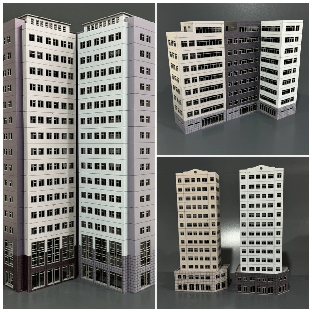 HO Scale 1:87 Buildings City Scene Model Train Railway Modern Office Kit Toys