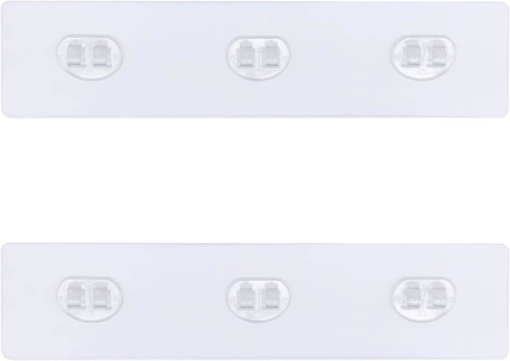 Shower Caddy Replacement Adhesive Strips, 2Pcs Clear Wall Hooks for Hanging Pads