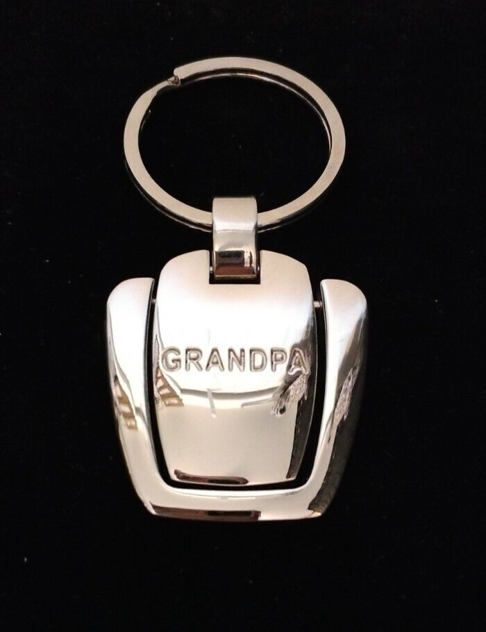 Grandpa Medallion New With Box Silvertone Keyring