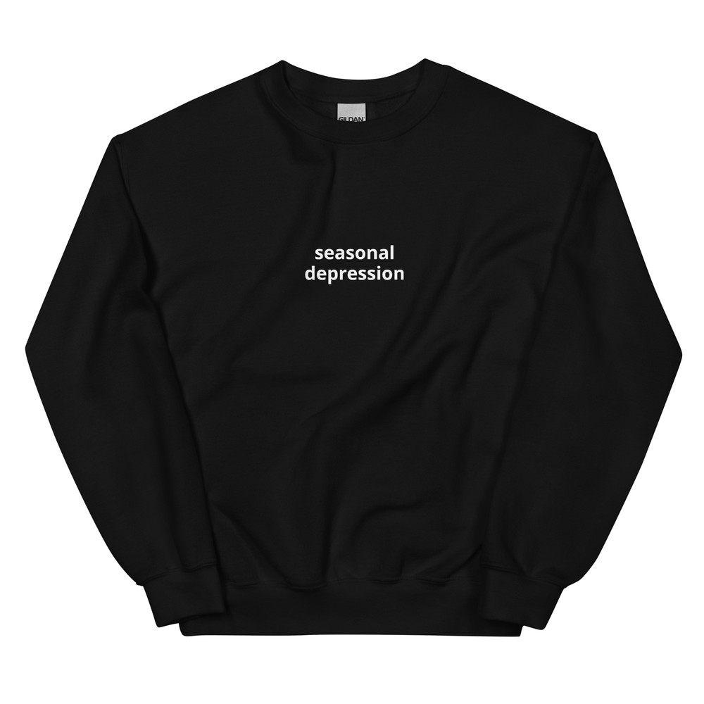 Seasonal Depression Black Unisex Sweatshirt for Comfort and Style-image