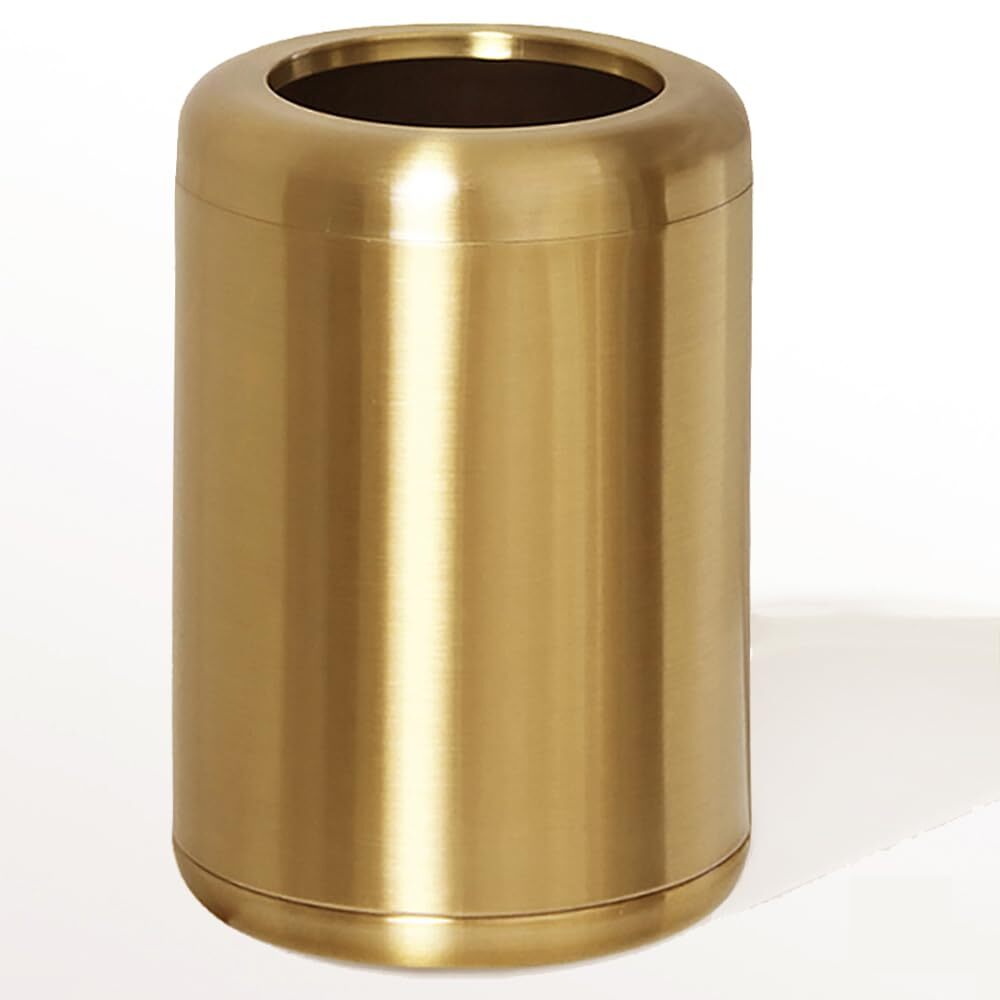10L Brass Stainless Steel Open Top Wastebasket Trash Can 2.6 Gallon