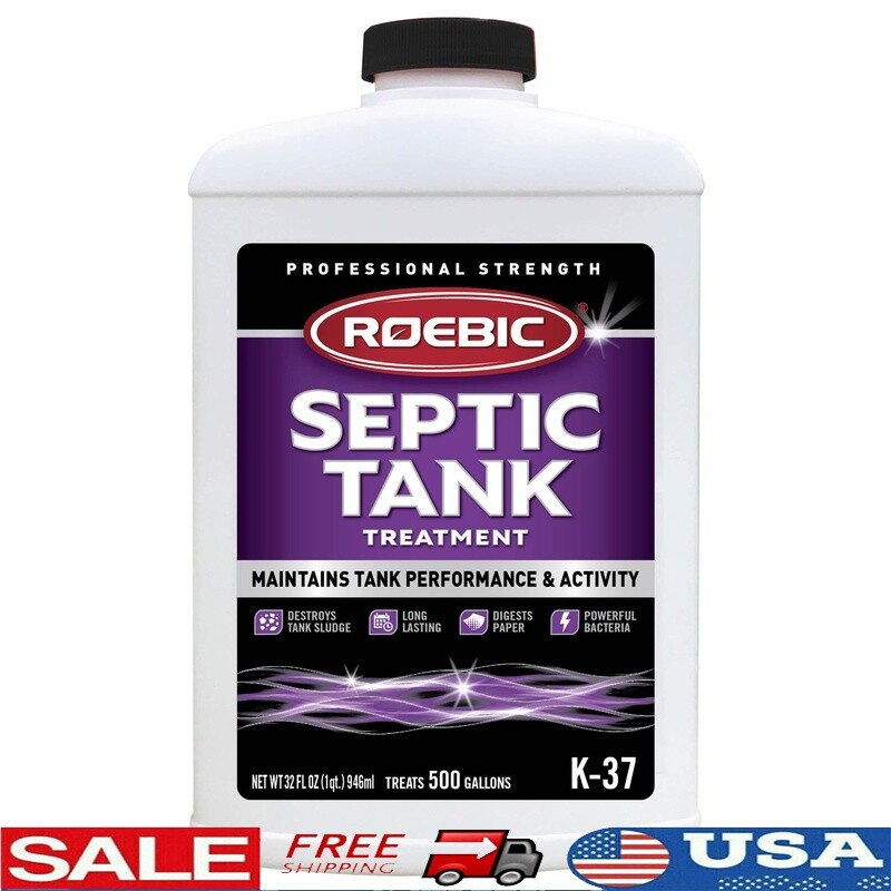 Septic Tank Treatment for Odor Control and Clog Prevention with Natural Safe Bacteria 32oz New