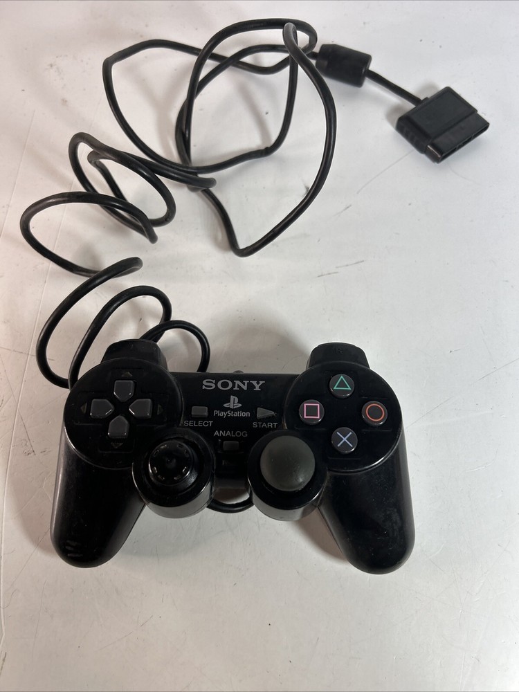 Sony PS2 Black Wired Controller OEM DualShock PlayStation 2 SCPH-10010
