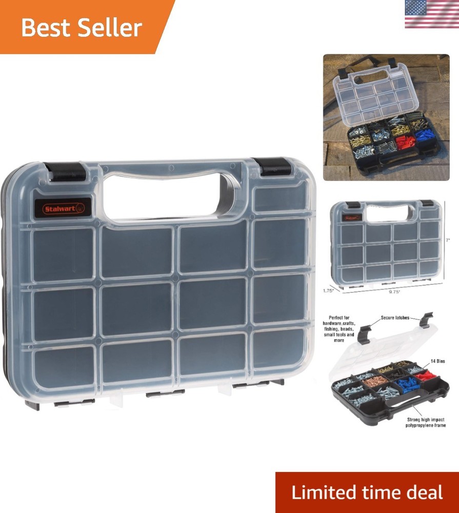 Durable 14-Section Clear Top Organizer for DIY Supplies & Jewelry Storage