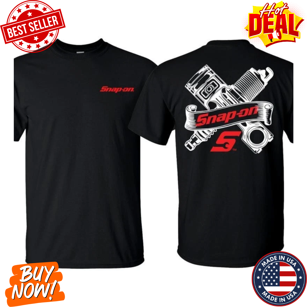 Snap-On T-Shirt with Engine Parts Graphic T-Shirt for Mechanics, Ideal for Daily
