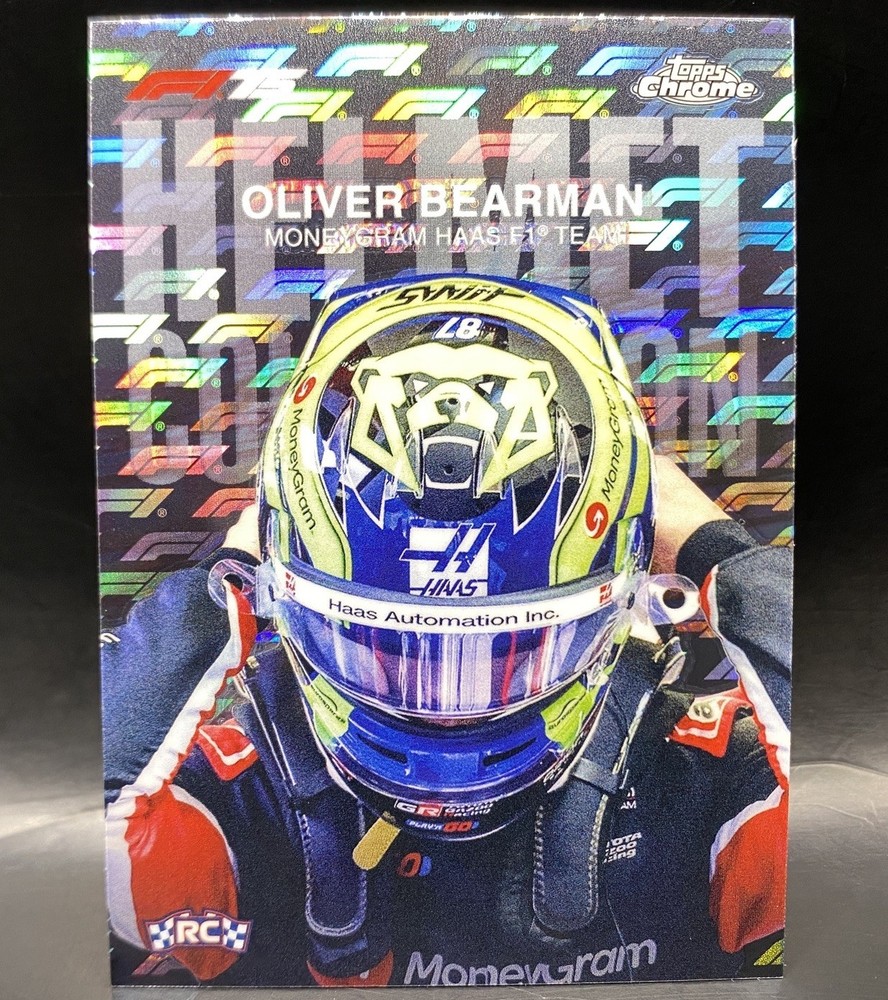 2025 Topps Chrome F1 Formula 1 Helmet Collection Oliver Bearman LogoFractor RC