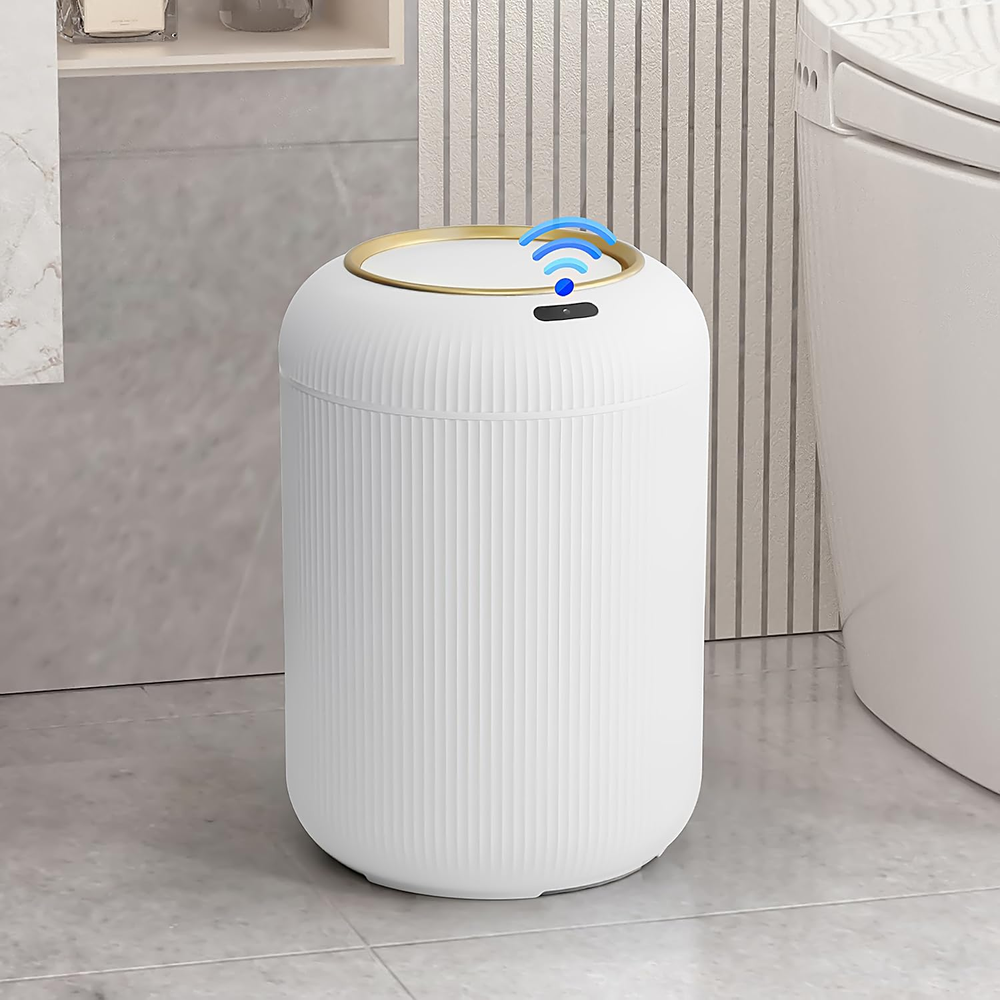 Touchless 3 Gallon Motion Sensor Trash Can - Smart Dog-Proof Waste Bin, White