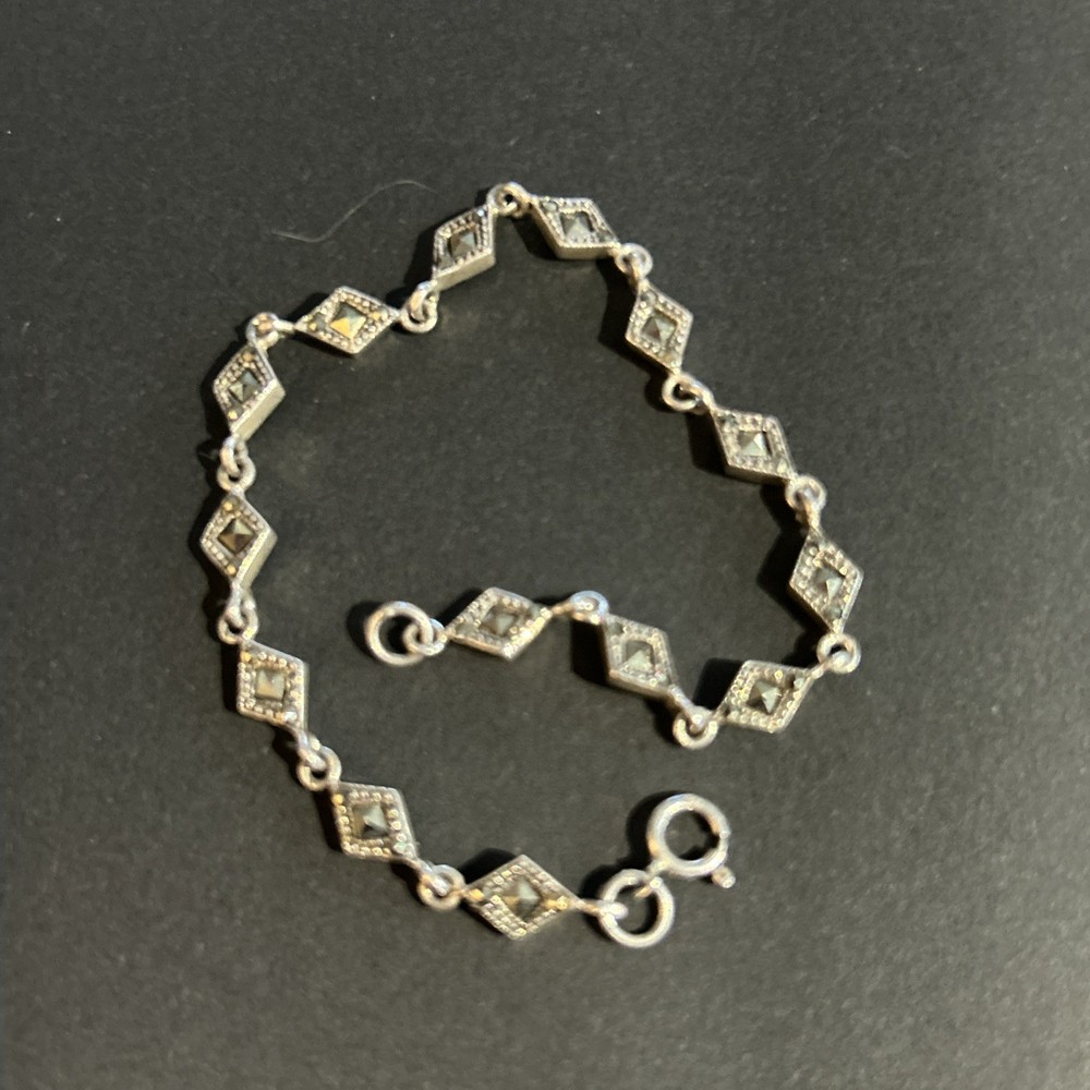 Sterling Silver And Marcasite Vintage  Bracelet