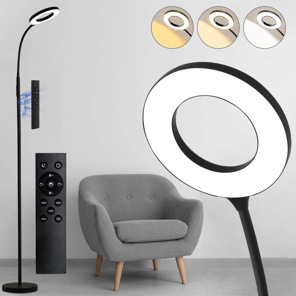 Floor Lamp, LED Reading Light, Bright Modern Tall Lamps, 3 Color Temperatures...