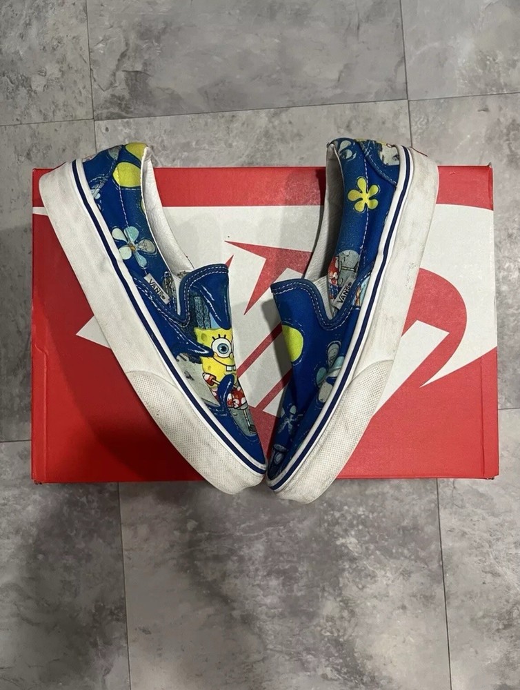 Vans SpongeBob Classic Alohabob Slip On Shoes Blue Size 6.5