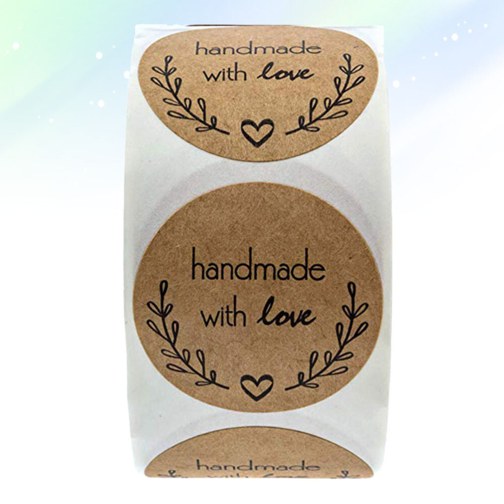 Custom Sticker Made with Love Stickers Labels Circle Gift Tags Scrapbook