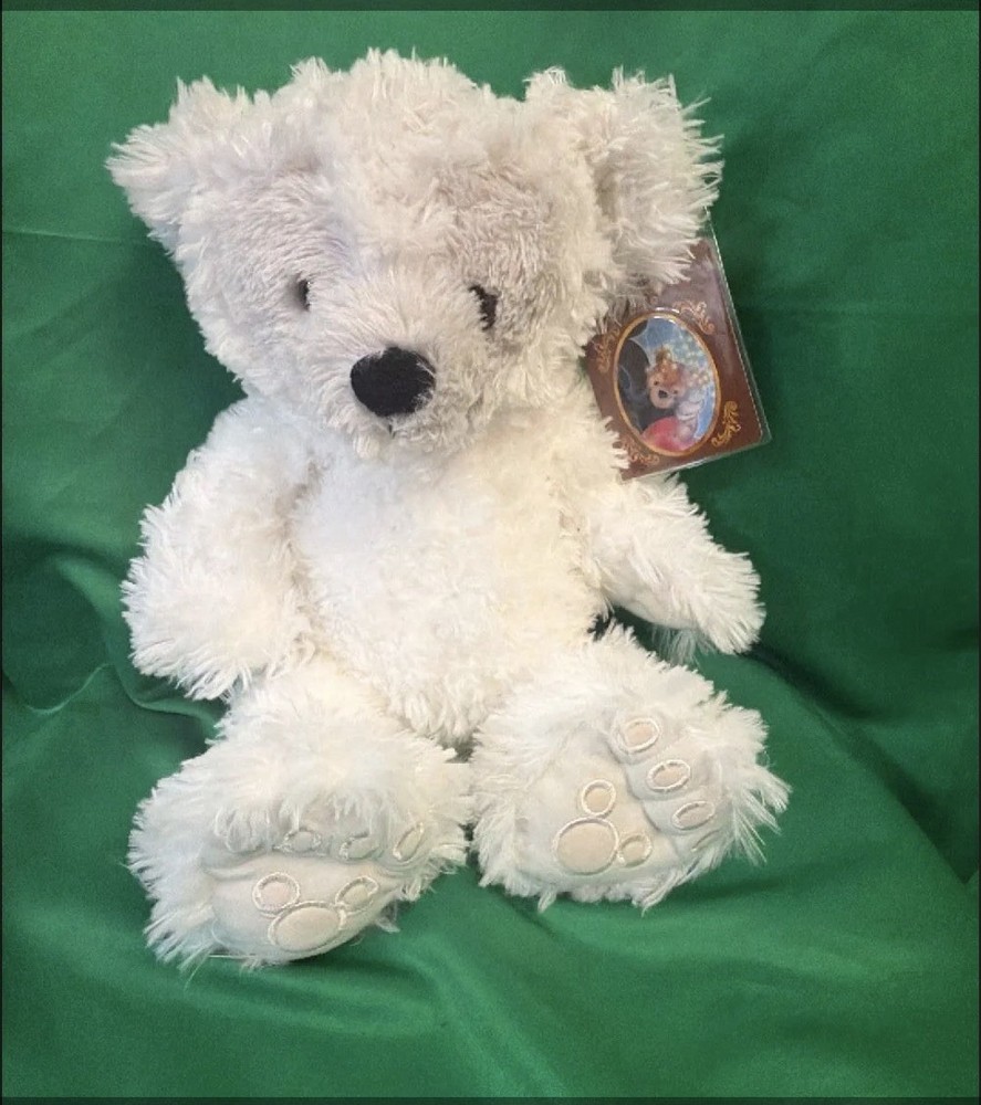 Pre Duffy Disney Bear Hidden Mickey White Gray Face Plush Rare Stuffed Animal.