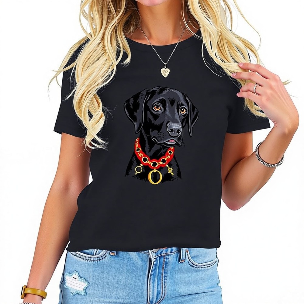 Stylish Black Labrador Graphic T-Shirt for Dog Lovers - Crewneck Casual Fit