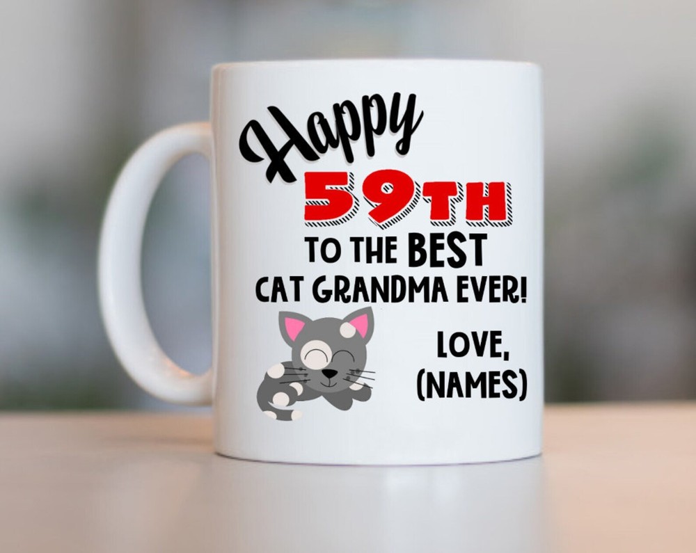 59th Cat Grandma Birthday Cat Grandma 59th Birthday 59th Birthday Gift For Cat