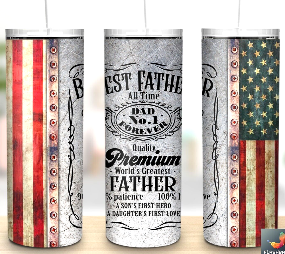 Fathers Day Premium Father Multicolor 20oz Insulated Tumbler Lid Straw New-image