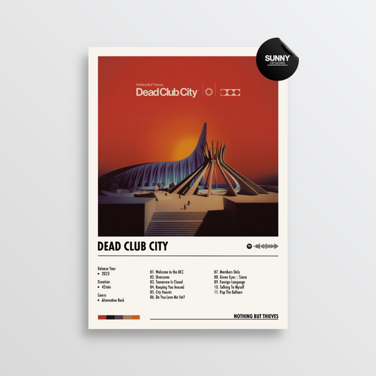 Nothing But Thieves Dead Club City Album Cover Art Poster  