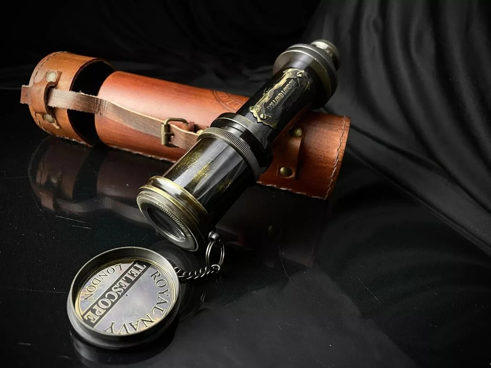 Vintage Brass Spyglass Handheld Telescope – Antique Décor & Adventure Gear