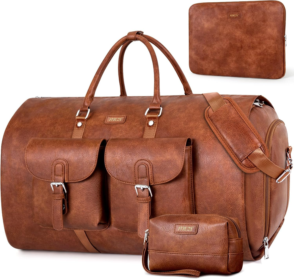 Garment Bag for Travel, Convertible Carry on Garment Duffel Bag for Men 3Pcs Wee