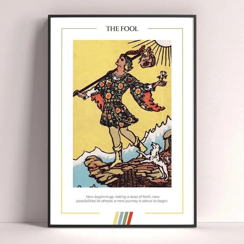 Fool Tarot Card Wall Art Print Digital Download Tarot Poster