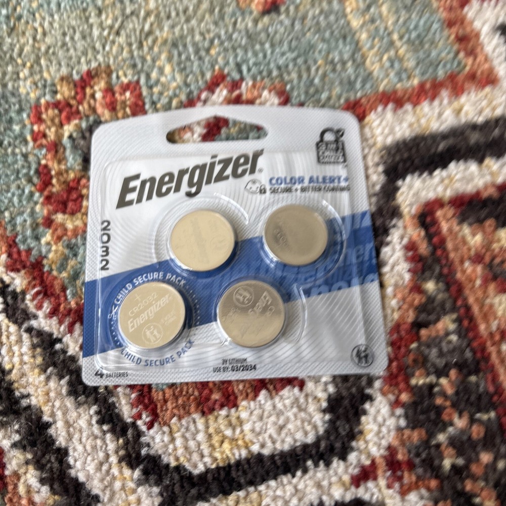 Energizer CR2032 3V Lithium Coin Cell Batteries - 4 Count