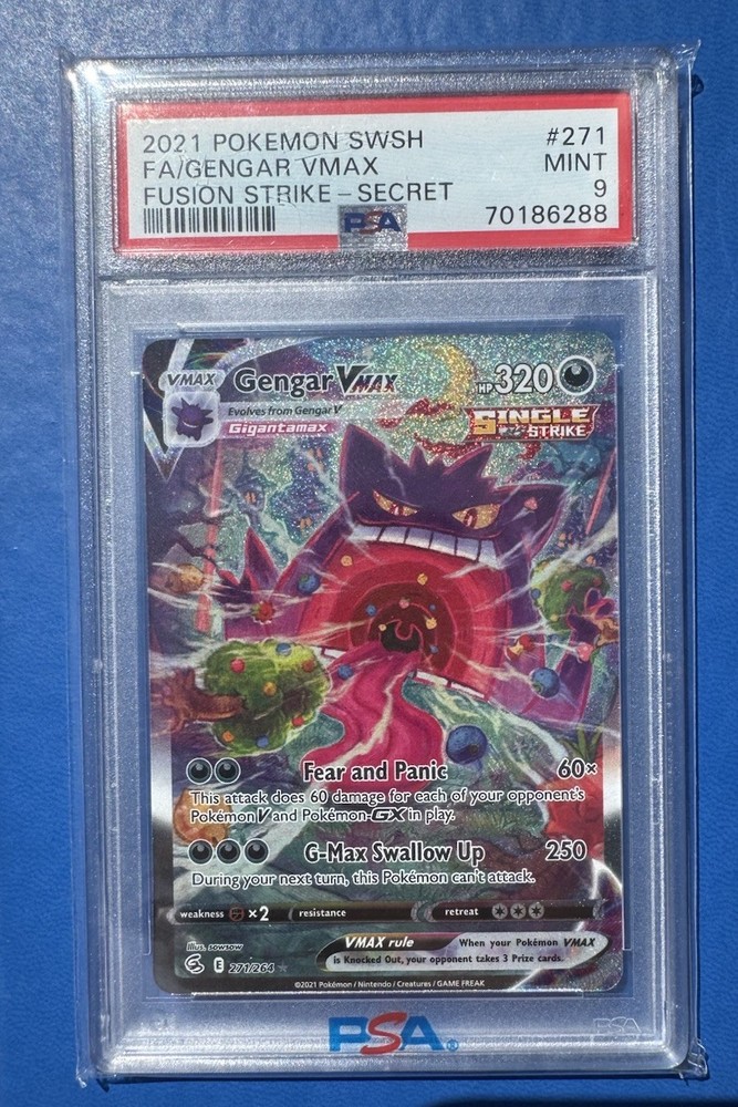 Pokemon Gengar VMAX #271 Fusion Strike Secret Rare Alt Art PSA 9 Mint Condition