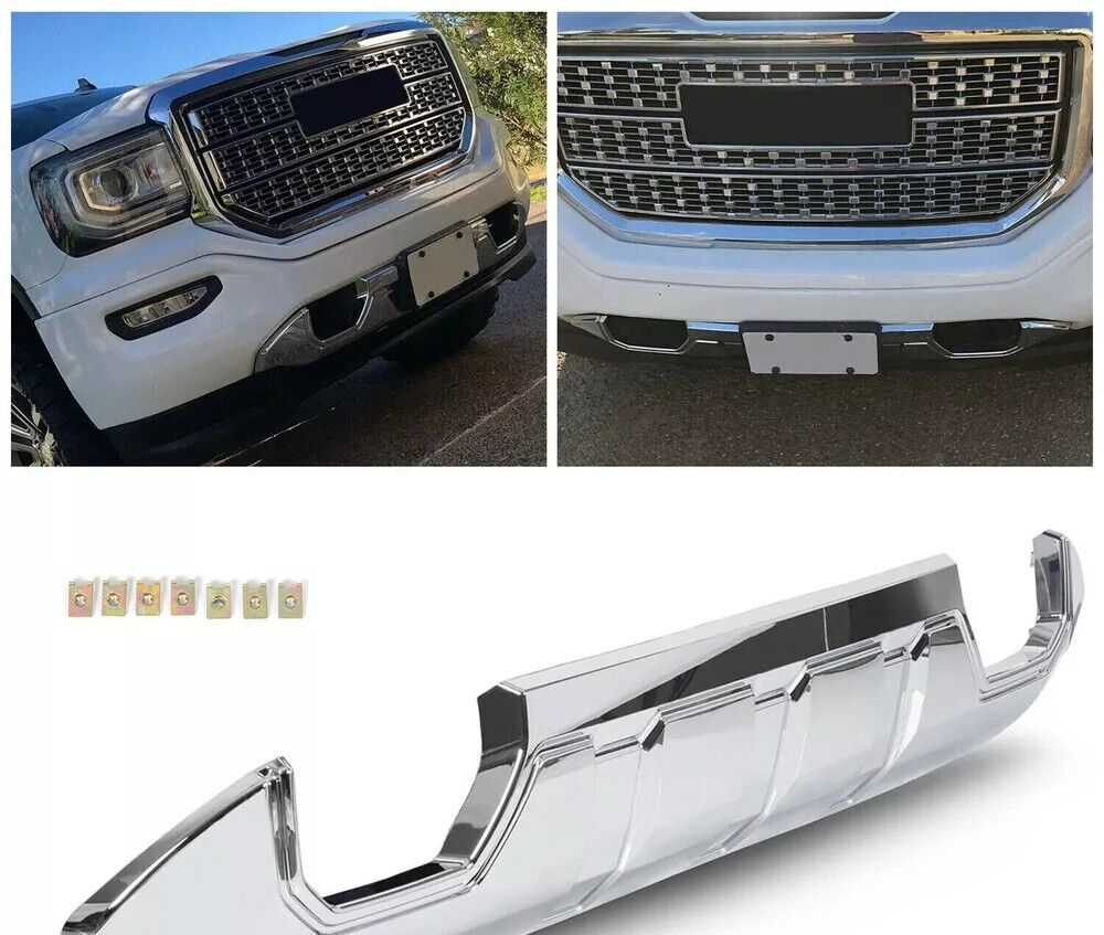 Fits 16-19 GMC Sierra 1500 Front Bumper Skid Plate Protective Armor Chrome