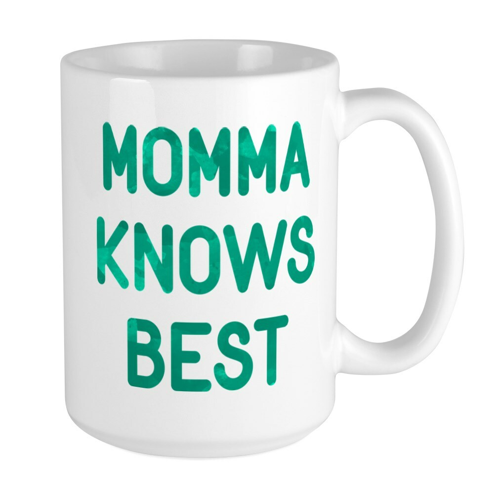 CafePress Momma Knows Best Coffee Mug, Large 15 oz. White Coffee Cup (25581513)