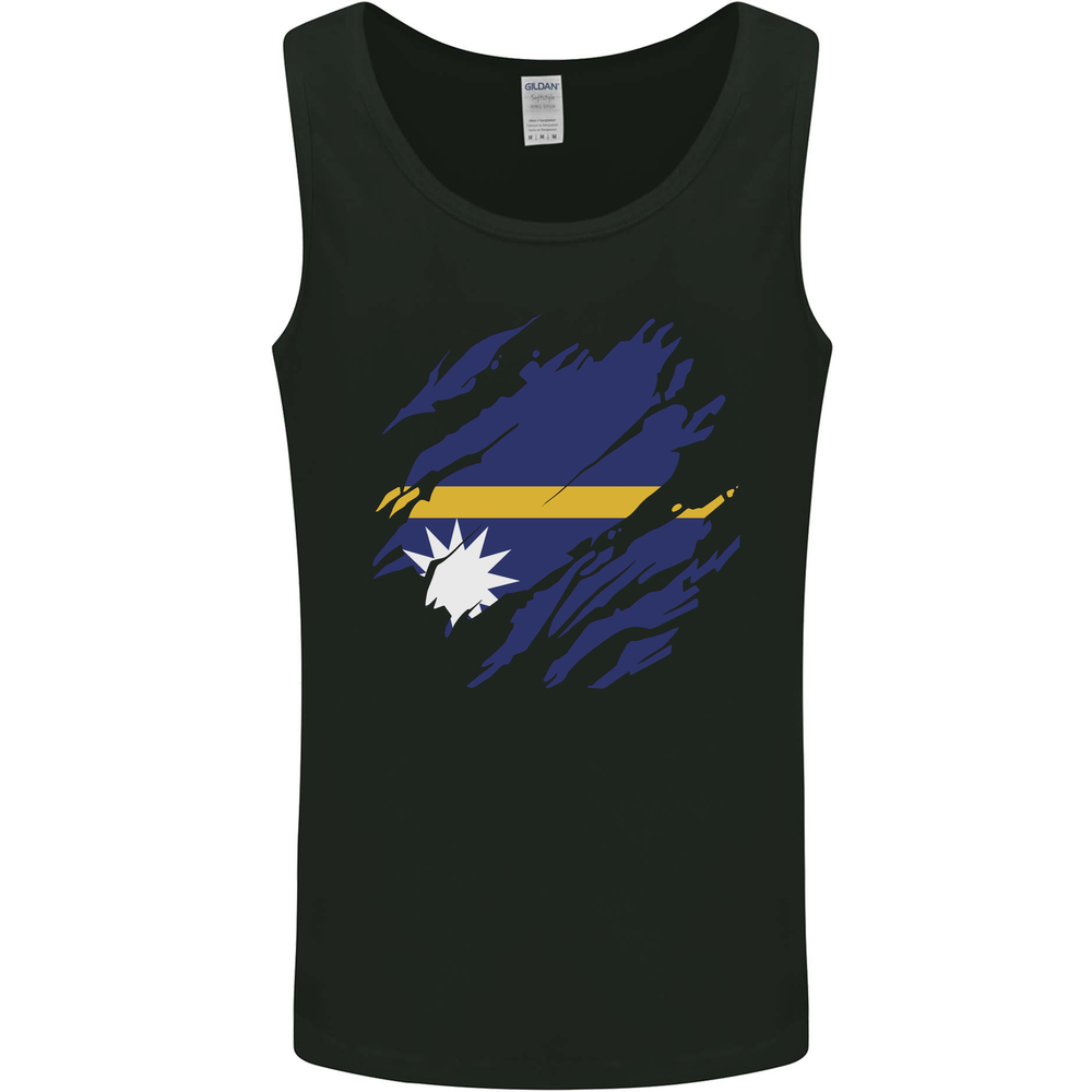 Torn Nauru Flag Nauruan Day Football Mens Vest Tank Top