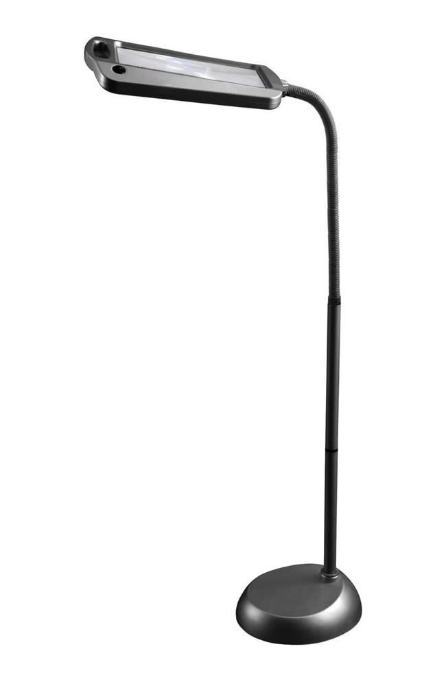 8x10 Inch LED Magnifier Floor Lamp with Full Page Illumination - Black