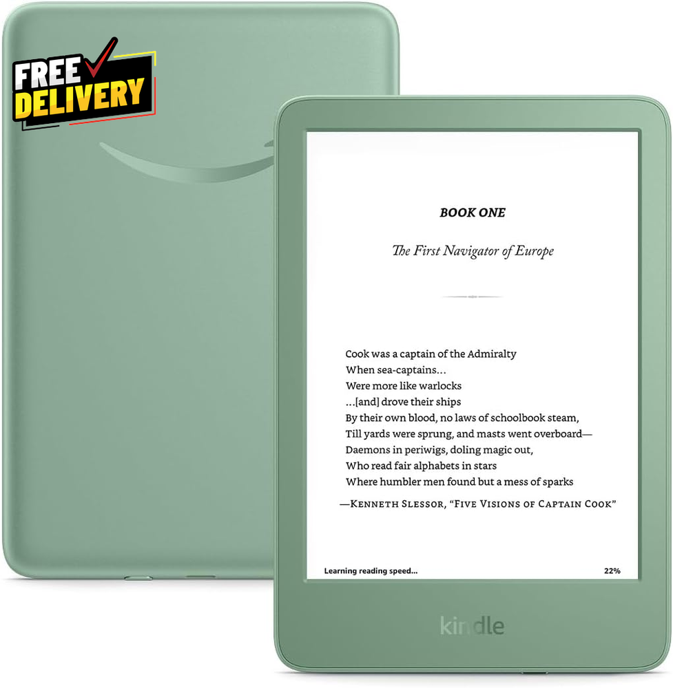 16GB Kindle E-Reader Lightweight Compact Fast Page Turns Higher Contrast Matcha