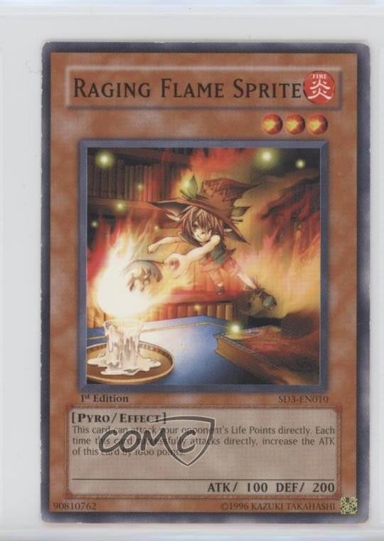 Raging Flame Sprite 1st Edition YuGiOh Blaze of Destruction 2005 Structure Deck 2u3