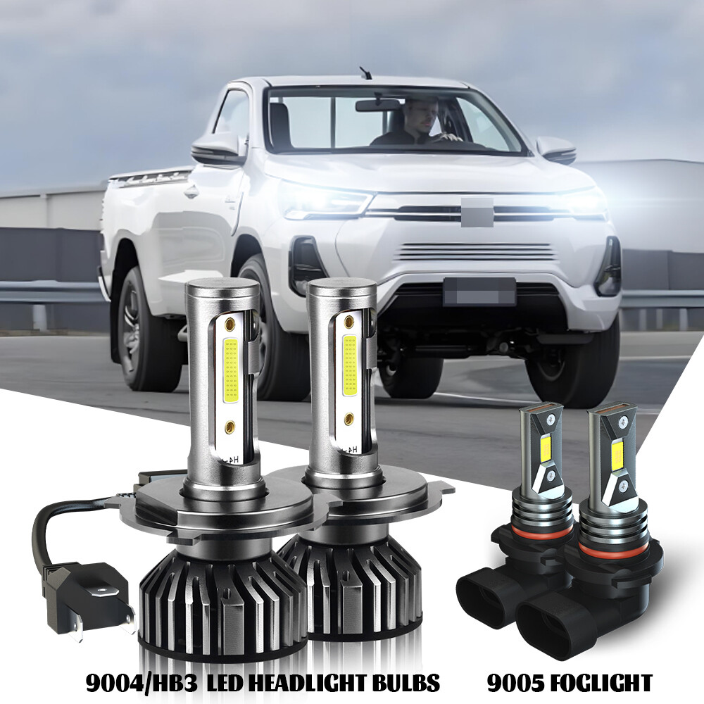For Toyota Hilux 2004-2019 6000K LED Headlights Hi/Lo Beam Fog Light Bulbs Kit