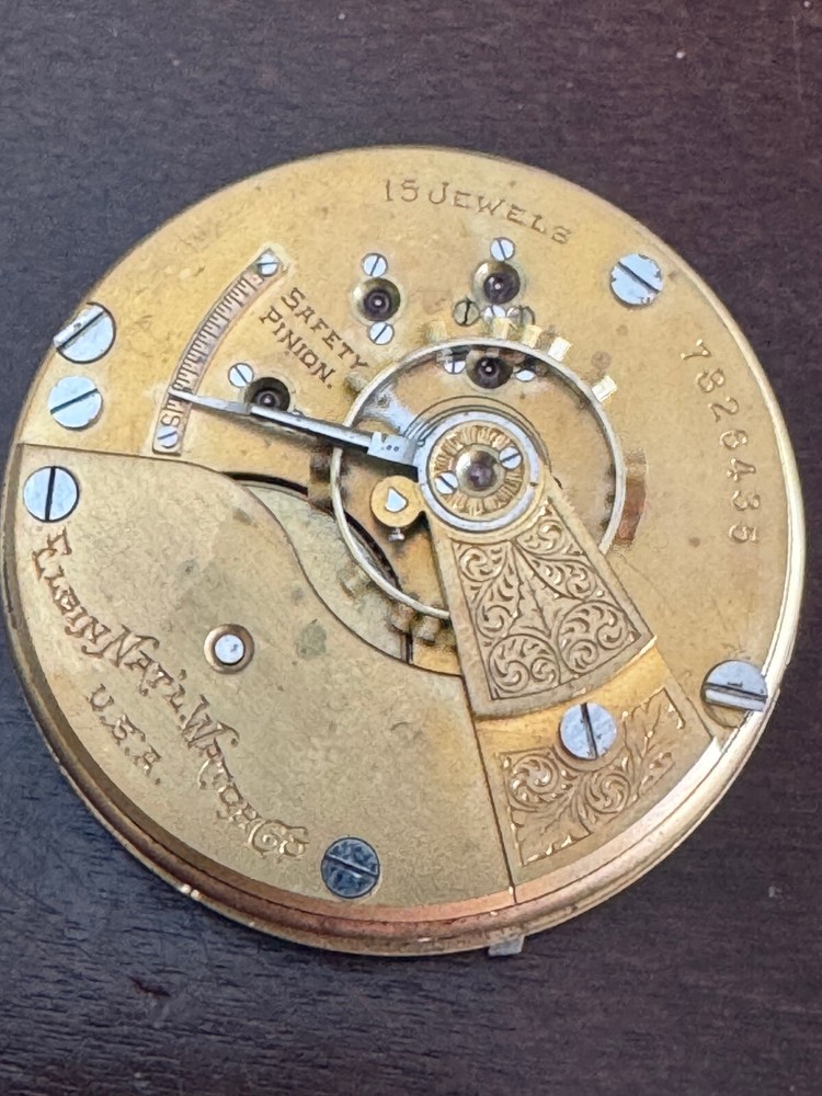 Vintage 18s Elgin Gilt 15 Jewel Pocket Watch Movement Gr 145 Running